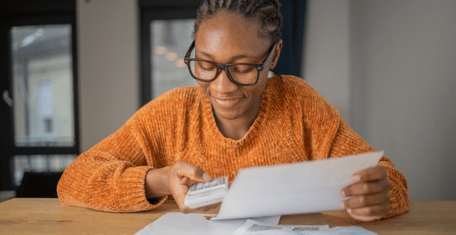 person doing a budget