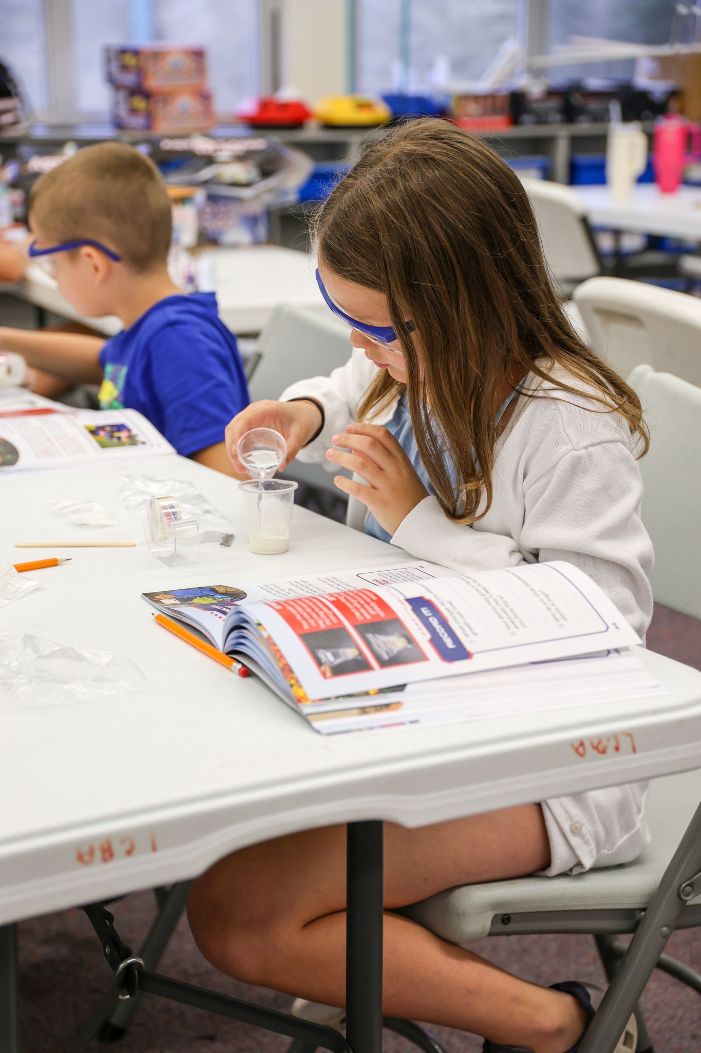 child doing an experiment