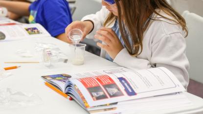 child doing an experiment
